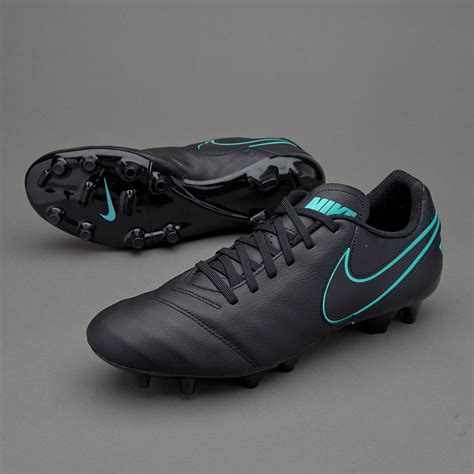 nike tiempo genio ii leather fg black black 